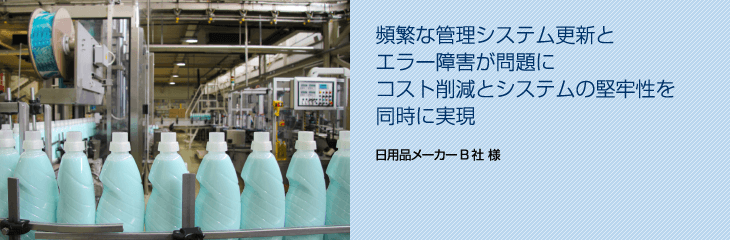 頻繁な管理システム更新とエラー障害が問題に　コスト削減とシステムの堅牢性を同時に実現（日用品メーカーB社 様）