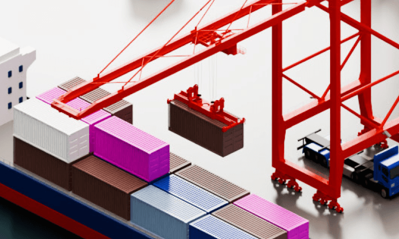 トロリーの横行によるコンテナ揺れを制御