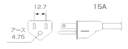 入力プラグ・コード(1.8m 1/1.5kVA)