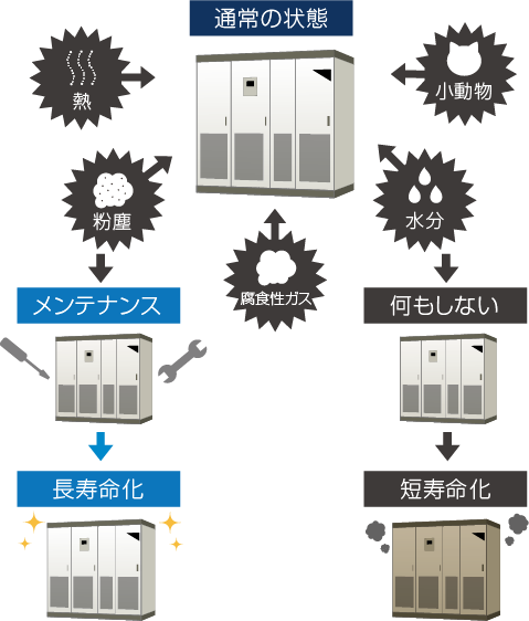 メンテナンスをした状態と何もしない状態の比較画像