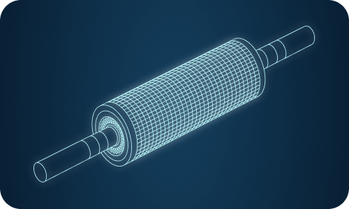 大きな遠心力に耐え、電磁的特性にも優れた回転子軸