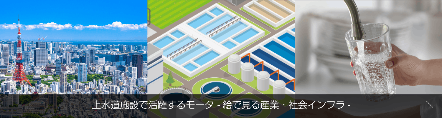 上水道施設で活躍するモータ -絵で見る産業・社会インフラ-